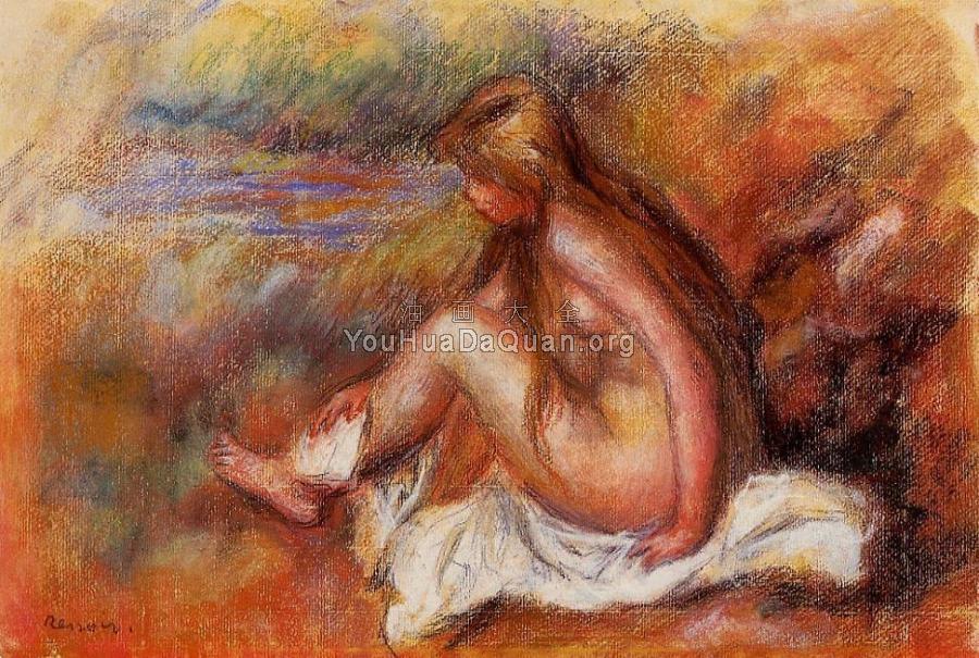 Bather Seated by the Sea - 皮埃尔·奥古斯特·雷诺阿